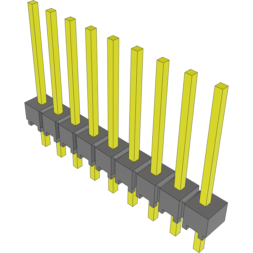 Samtec-MTSW-109-22-S-S-420 Steckverbinderleisten und Leiterplattenbuchsen Conn Unshrouded Header HDR 9 POS 2.54mm Solder ST Top Entry Thru-Hole Bulk