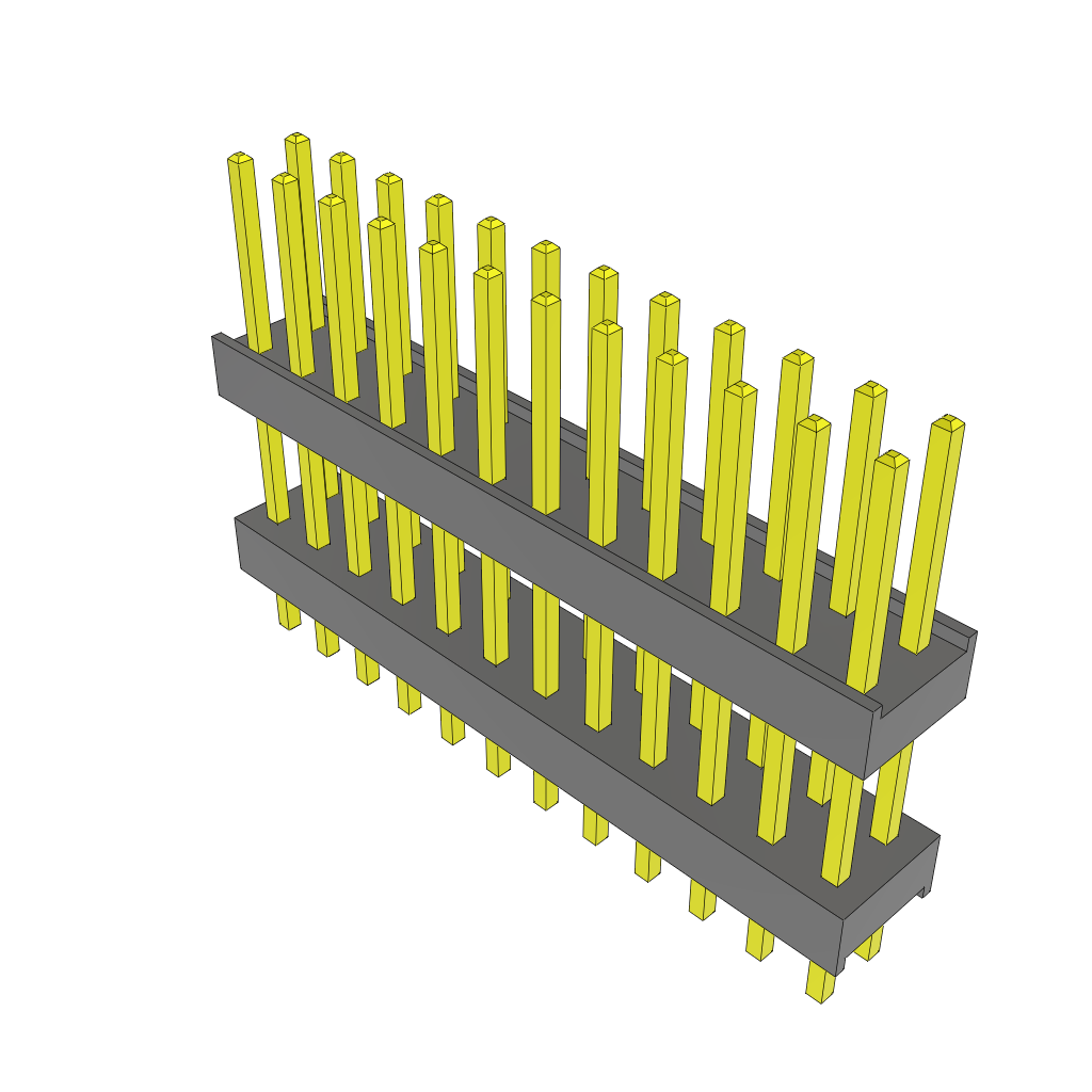 Samtec-ZW-12-10-L-D-425-120 Connector Headers and PCB Receptacles Conn Board Stacker HDR 24 POS 2.54mm Solder ST Top Entry Thru-Hole Bulk