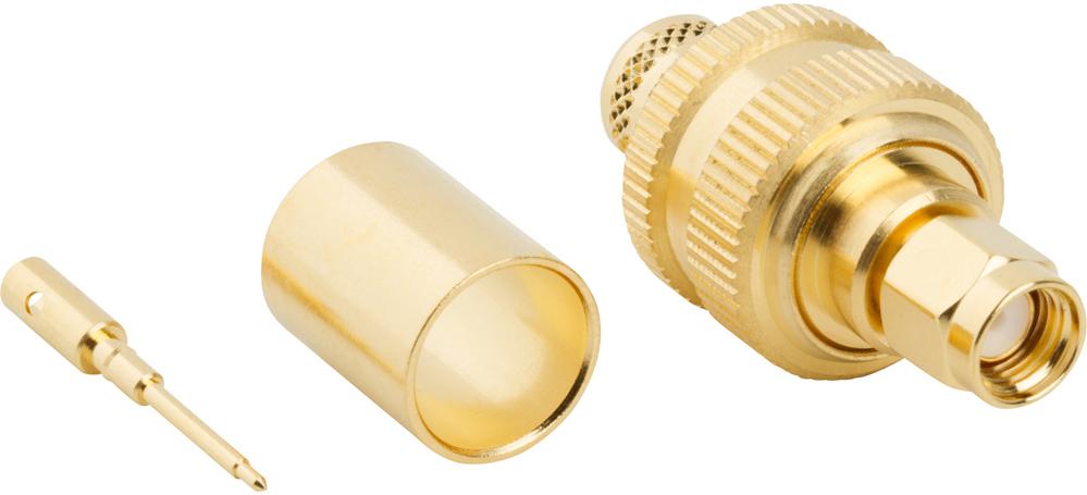 Amphenol RF-132298 RF-Steckverbinder Conn SMA 0Hz to 12.4GHz 50Ohm Crimp ST Cable Mount PL Gold