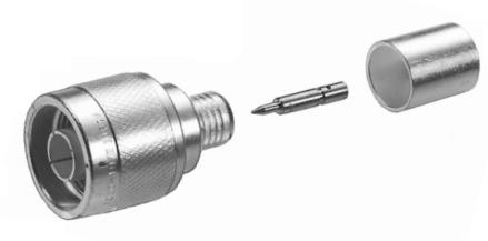 Amphenol RF-M39012/01B0007 RF-Steckverbinder Conn Type N PL 0Hz to 11GHz 50Ohm Crimp ST Cable Mount Gold