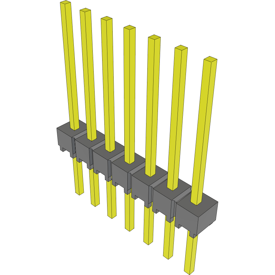 Samtec-MTSW-107-10-T-S-500 Steckverbinderleisten und Leiterplattenbuchsen Conn Unshrouded Header HDR 7 POS 2.54mm Solder ST Top Entry Thru-Hole Bulk