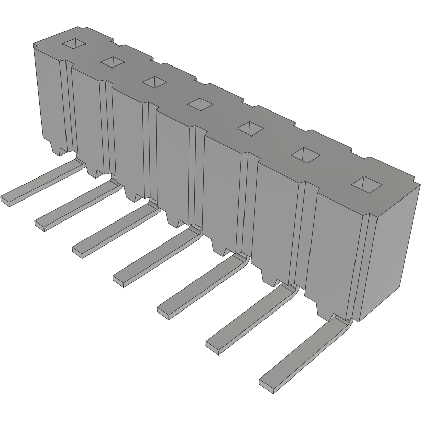 Samtec-CES-107-02-L-S-RA Steckverbinderleisten und Leiterplattenbuchsen Conn Socket Strip SKT 7 POS 2.54mm Solder RA Side Entry Thru-Hole Tube