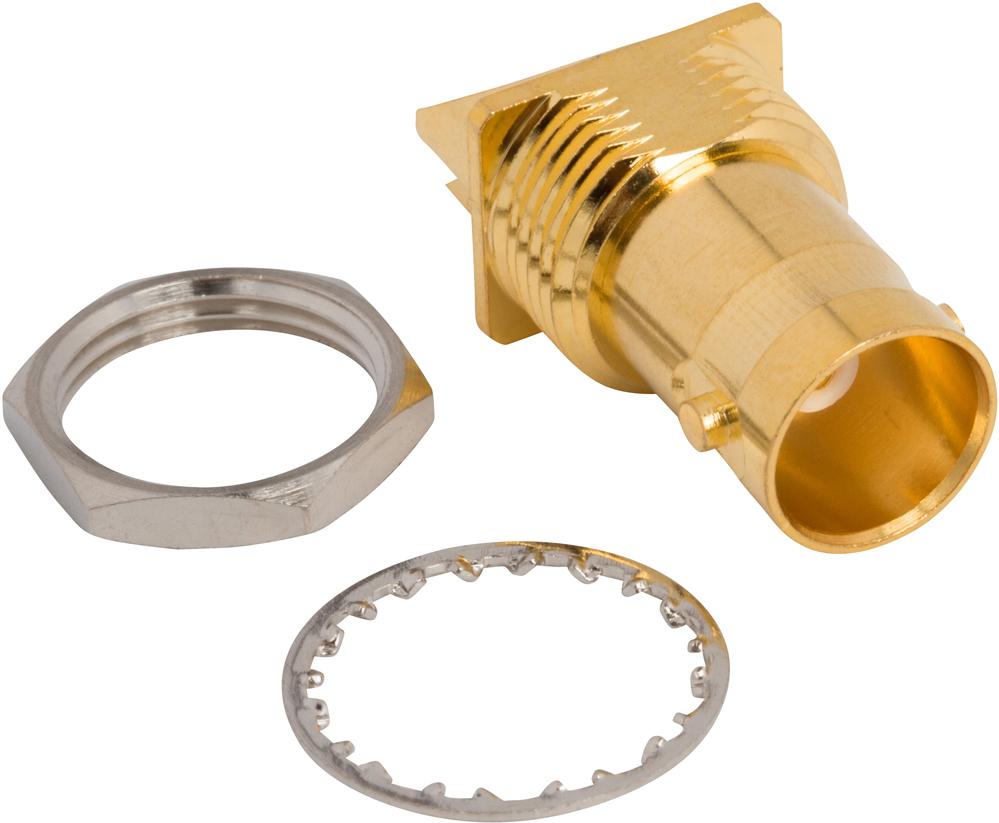 Amphenol RF-112740-16 RF-Steckverbinder Conn BNC 0Hz to 4GHz 75Ohm Solder ST Edge Mount RCP Gold