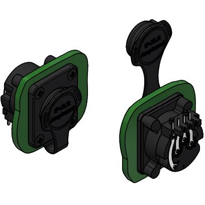 Amphenol-AXS3MP1H Steckverbinder für Audio und Video Conn XLR M 3 POS Solder RA Thru-Hole 4 Terminal 1 Port
