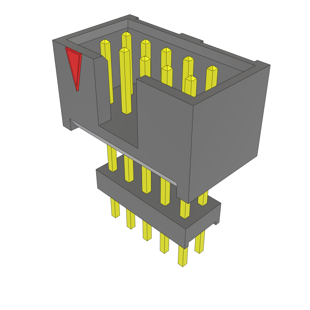 Samtec-ZSS-105-03-L-D-665 Piastre connettori e prese PCB Conn Elevated Shrouded Header HDR 10 POS 2.54mm Solder ST Top Entry Thru-Hole Layer