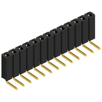 Fischer Elektronik-BL 3/13/G Steckverbinderleisten und Leiterplattenbuchsen Conn Socket Strip F 13 POS 2.54mm Solder RA Thru-Hole