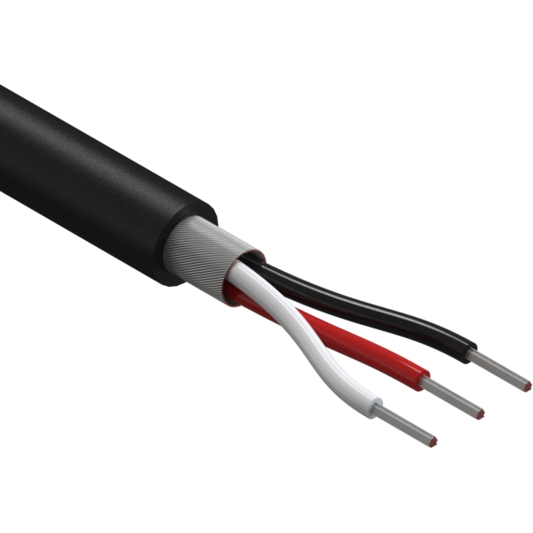 Tensility International-30-00496 Cavo a più conduttori Multi-Conductor Cable Spiral High Density Polyethylene 3Conductors 26AWG 3.35mm 150V Black Thermoplastic Polyurethane