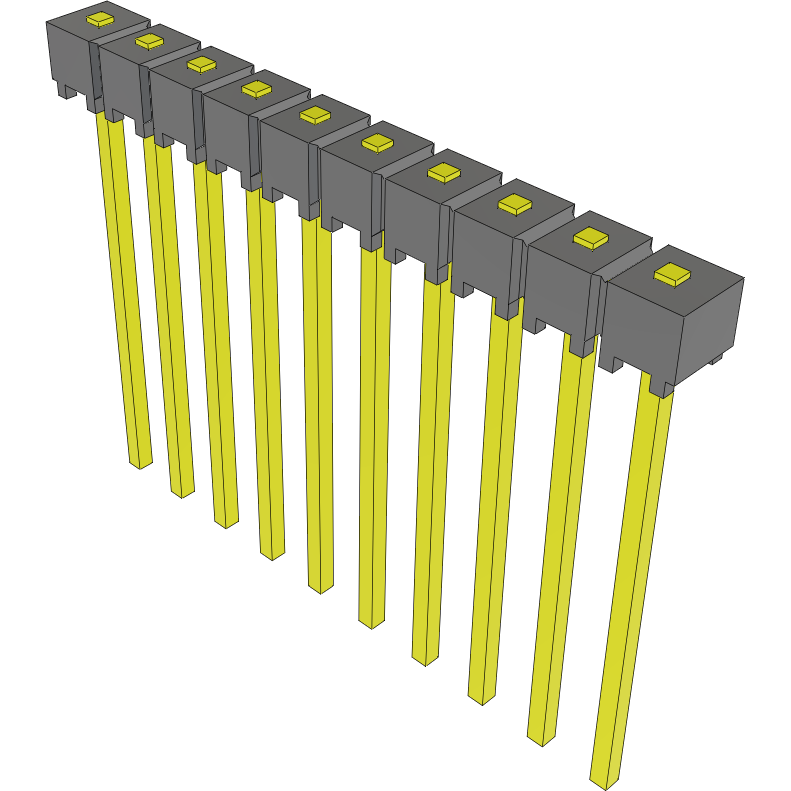 Samtec-MTSW-110-09-T-S-007 Piastre connettori e prese PCB Conn Unshrouded Header HDR 10 POS 2.54mm Solder ST Top Entry Thru-Hole Bulk