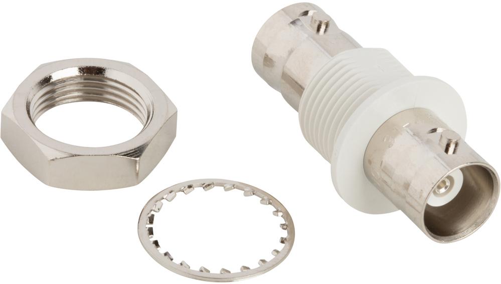 Amphenol RF-031-4803 Conector RF Conn BNC Adapter 0Hz to 4GHz 50Ohm ST Panel Mount F/F Silver