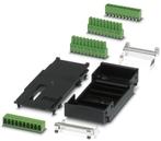 PHOENIX CONTACT-2201503 箱、罩及架 Bus connector set consisting of 2 x 10-pos. connectors, plastic upper part and base, plus metal clamp for mounting on DIN rail, without PCB
