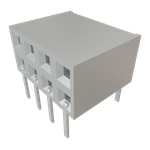 Samtec-BCS-104-L-D-HE Steckverbinderleisten und Leiterplattenbuchsen Conn Socket Strip SKT 8 POS 2.54mm Solder RA Side Entry Thru-Hole TIGER CLAW™ Tube