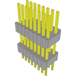 Conn Board Stacker HDR 16 POS 1.27mm Solder ST Thru-Hole Tube