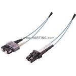 HARTING-33012410030034 Glasfaserkabel-Baugruppen Cable Assembly Fiber Optic 3m Duplex SC to Duplex LC 2 to 2 POS PL-PL