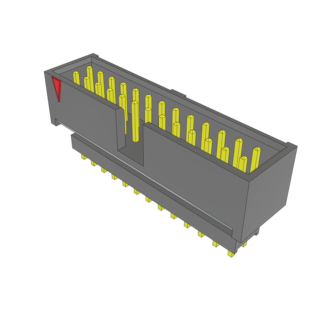 Samtec-ZSS-113-01-L-D-540 Steckverbinderleisten und Leiterplattenbuchsen Conn Elevated Shrouded Header HDR 26 POS 2.54mm Solder ST Top Entry Thru-Hole Layer