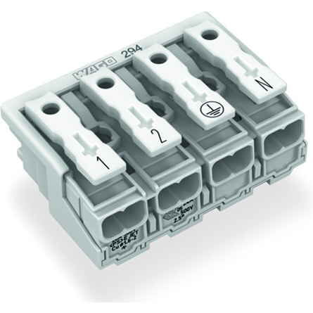 WAGO-294-4014 Steckverbinder Conn Power 4Power POS Spring Clamp ST Cable Mount 1 Port Foil