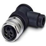 Connector, 5-position, Socket angled 7/8"-16UNF, Screw connection, knurl material: Zinc die-cast, nickel-plated,cable gland Pg9, external cable diameter 6 mm to 8 mm