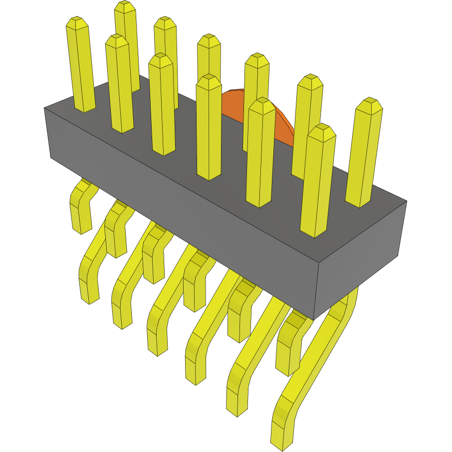 Samtec-MMT-106-01-L-DH-K-TR 连接器插头及 PCB 插座 Conn Unshrouded Header HDR 12 POS 2mm Solder RA Side Entry SMD T/R