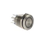 Bulgin Components PLC-MPI002/28/BL Interruttore a pressione Switch Push Button N.O. SPST Flush Round Button 0.05A 24VDC Momentary Panel Mount Quick Connect Bulk