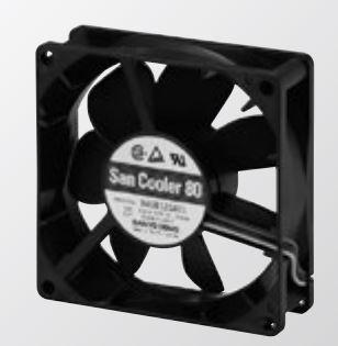 SANYO DENKI-9A0824H4D01 Sopladores y ventiladores DC Fan Axial Ball Bearing 24V 80 X 80 X 25mm Sensor
