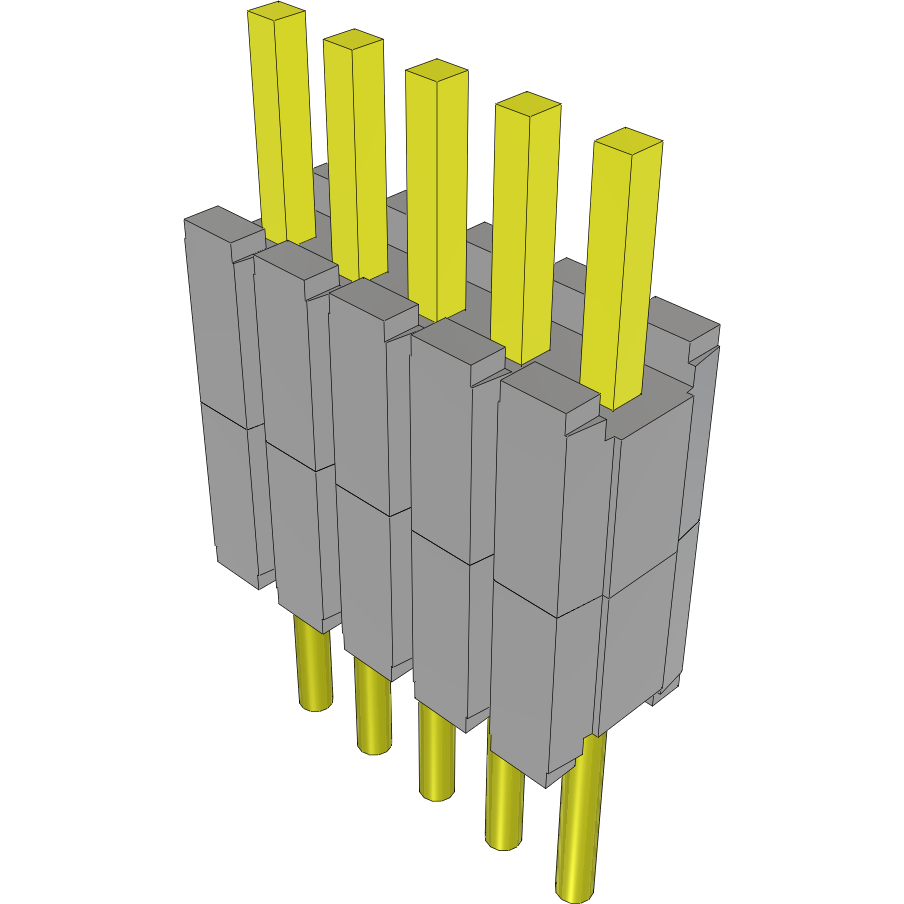 Samtec-HDWM-05-51-G-S-200 Connector Headers and PCB Receptacles Conn Board Stacker HDR 5 POS 1.27mm Solder ST Thru-Hole Bulk