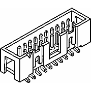 Amphenol Communications Solutions-52601-S10-8LF Connector Headers and PCB Receptacles Quickie Header, Wire to Board Connector, Double Row, 10 Positions, 2.54 mm (0.1 in.), SMT Header 0.38 um (15 uin) Gold Mating Plating