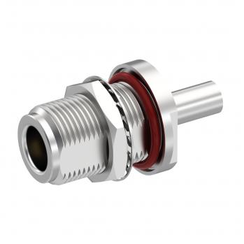 Radiall-R161329000 RF-Steckverbinder 25.4 mm Square Flange Straight Jacks For Semi Rigid Cables