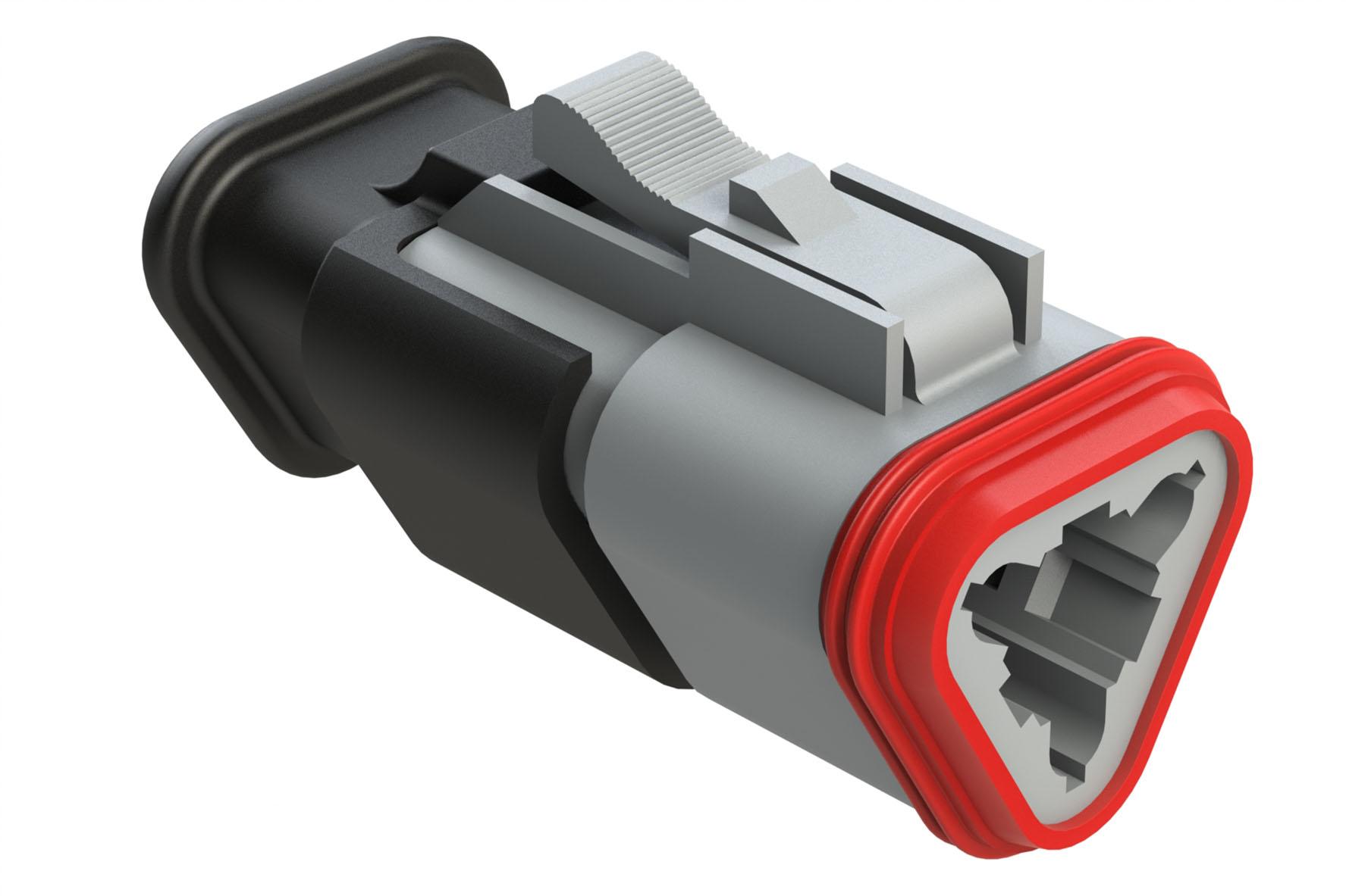 Amphenol-AT06-3S-SR02GRY Einzeladersteckverbinder, Gehäuse Conn Housing PL 3 POS Crimp ST Cable Mount Gray