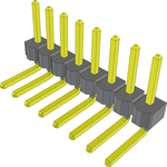 Conn Unshrouded Header HDR 8 POS 2.54mm Solder RA Side Entry Thru-Hole Bulk