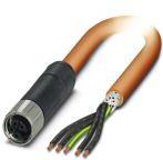 PHOENIX CONTACT-1414805 Andere Kabelbaugruppen Cable Assembly, 5-position, PUR halogen-free, Orange (RAL 2003), matt, shielded, Socket straight M12 SPEEDCON, K-coded, on free cable end, Cable length 5 m, for AC current up to 16 A/690 V