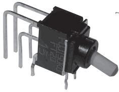 NIDEC Copal Electronics-FT2D-4M-Z Basculeur de commutateur Switch Toggle ON ON DPDT Round Lever PC Pins 28VDC 0.4VA PC Mount with Bracket Pack