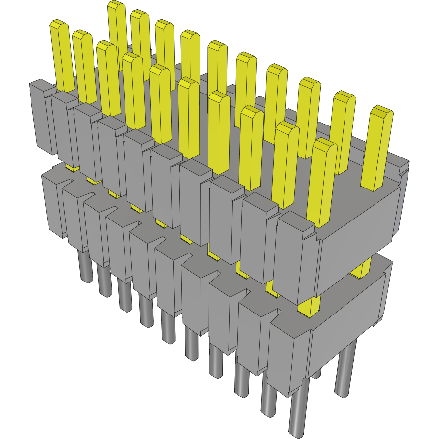Samtec-DWM-10-01-L-D-250 Piastre connettori e prese PCB Conn Board Stacker HDR 20 POS 1.27mm Solder ST Thru-Hole Tube