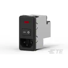 TE Connectivity-PS0S0DS3B Module d&rsquo;admission d&rsquo;alimentation Power Entry Module EMI/RFI Filtered M 3 POS (115VAC/230)VACVAC 3A/Contact Fuse/Switch ST 1 Port
