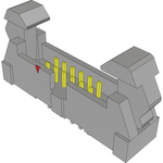 Conn Ejector Header HDR 12 POS 2mm Solder ST Top Entry Thru-Hole Tube
