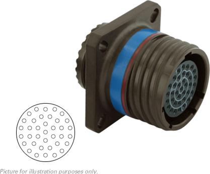 SOURIAU-8D025J37SB Steckverbinder, rund Conn Circular SKT 37 POS Crimp ST Flange Mount 37 Terminal 1 Port