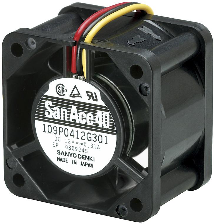 SANYO DENKI-109P0405H301 Gebläse und Lüfter DC Fan Axial Ball Bearing 5V 4.5V to 5.5V 37dB 40 X 40 X 28mm