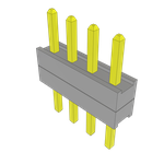 Conn Board Stacker HDR 4 POS 2mm Solder ST Top Entry Thru-Hole Bulk
