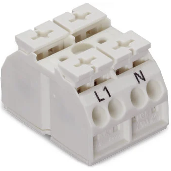 WAGO-862-1652 Steckverbinder, Klemmenblöcke 4-Conductor Chassis-mount Terminal Strip, for mounting via M3 screw and nut or self-tapping screw 2.9 mm