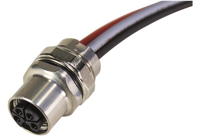 HARTING-21035962506 Cable Assembly AC Power Cable Assembly 0.3m M12 Circular 4 POS F 16AWG