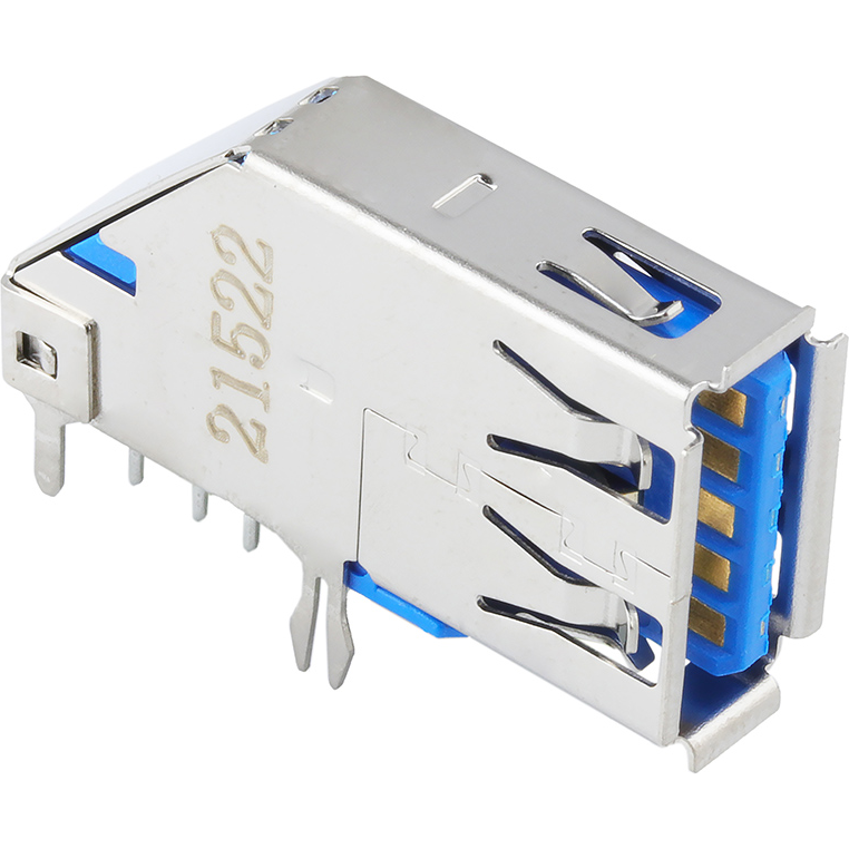 Molex-0484040003 Connector USB Conn USB 3.0 Type A RCP 9 POS 2mm/2.5mm Solder RA Thru-Hole 9 Terminal 1 Port USB 3.0 Tray