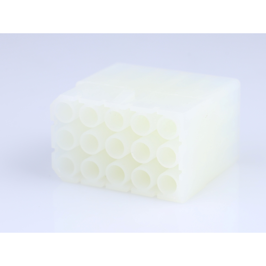 Molex-0019091152 分立接线罩连接器 Conn Housing RCP 15Power POS 6.3mm Crimp ST Cable Mount Natural Bag