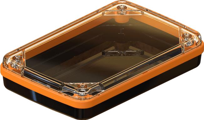 Serpac Electronic Enclosures-CX63D-CLBK-A-NO Kästen, Gehäuse und Gestelle Black Polycarbonate Waterproof Pocket Enclosure with Neon Orange Seal	 <h4><strong>CALIFORNIA&nbsp;PROPOSITION</strong> ⚠️<strong>65&nbsp;WARNING</strong>⚠️</h4>