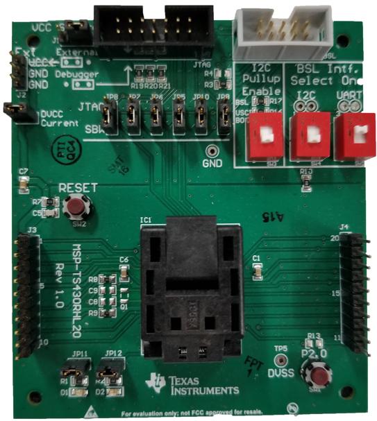 Texas Instruments-MSP-TS430RHL20 Entwicklungssätze und Werkzeuge MSP430FR2422IRHL/MSP430FR2522IRHL Microcontroller Socket Board