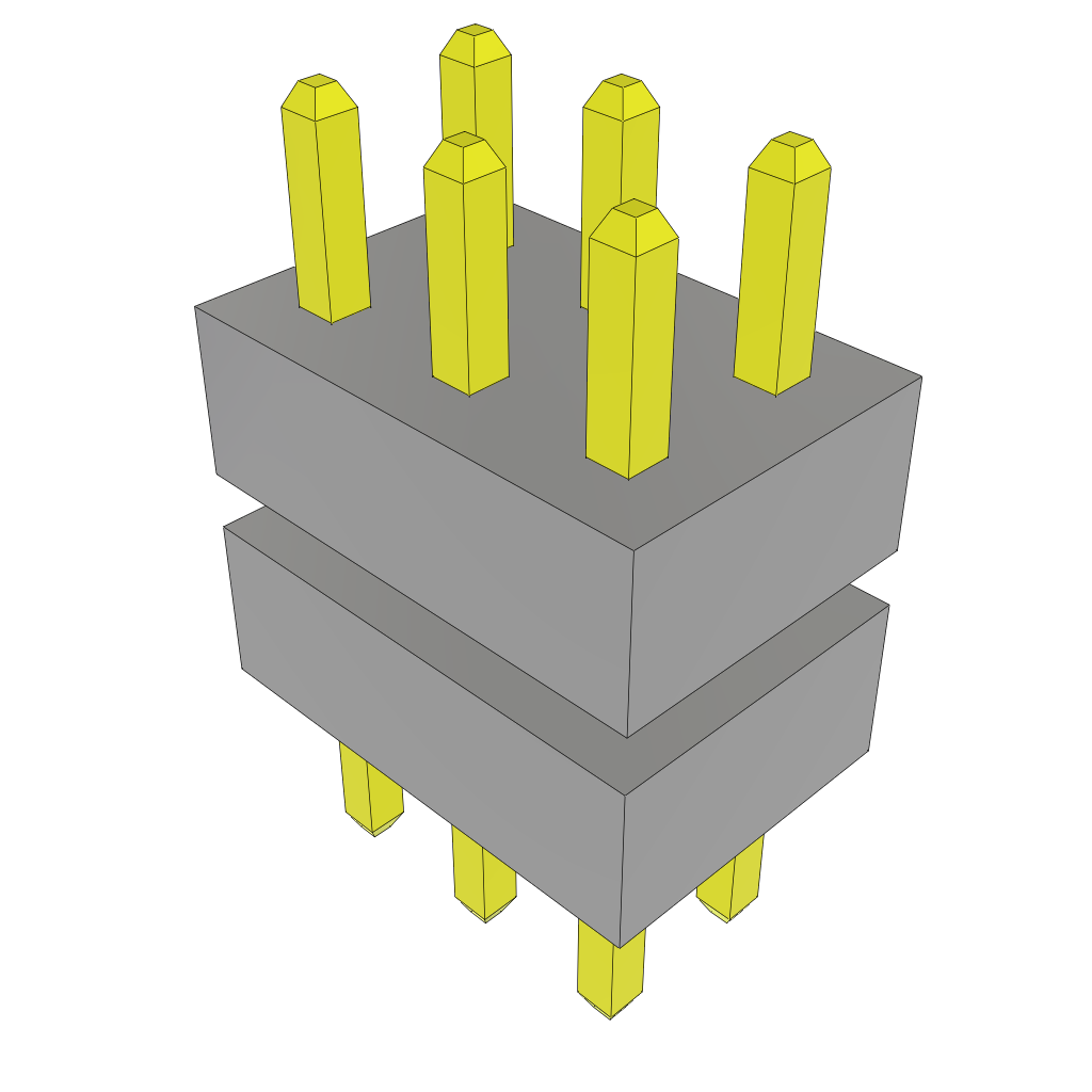 Samtec-TW-03-02-G-D-185-100 连接器插头及 PCB 插座 Conn Board Stacker HDR 6 POS 2mm Solder ST Top Entry Thru-Hole Bulk