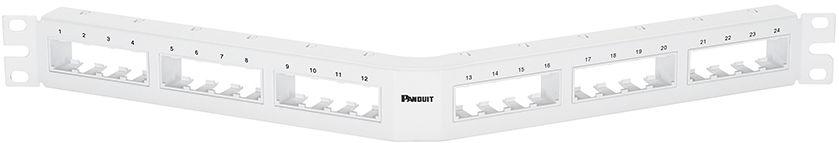 Panduit-CPPA24FMWWH Connector Accessories Mini Com 24 port Flush Mount Angled Patch Panel, White