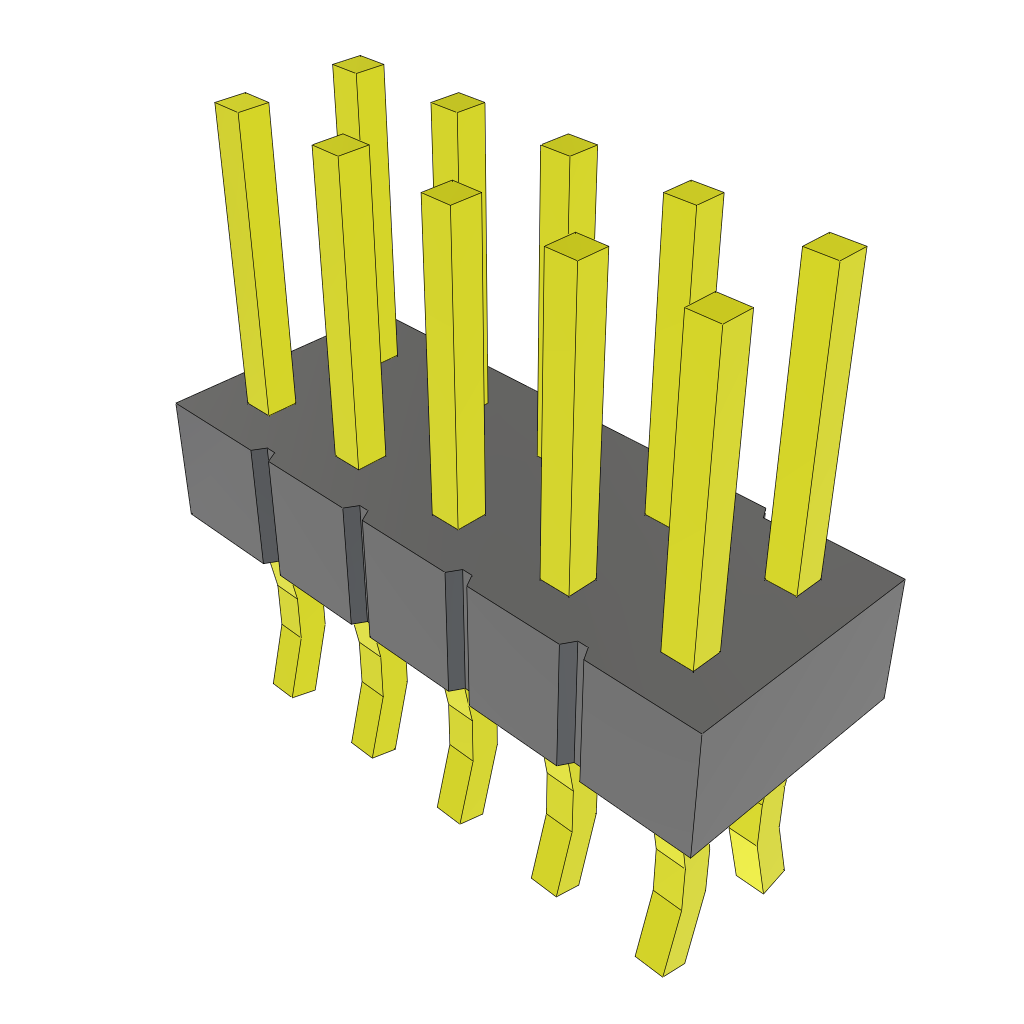 Samtec-TSM-105-01-T-EM Piastre connettori e prese PCB Conn Unshrouded Header HDR 10 POS 2.54mm Solder ST Top Entry Edge Mount Tube