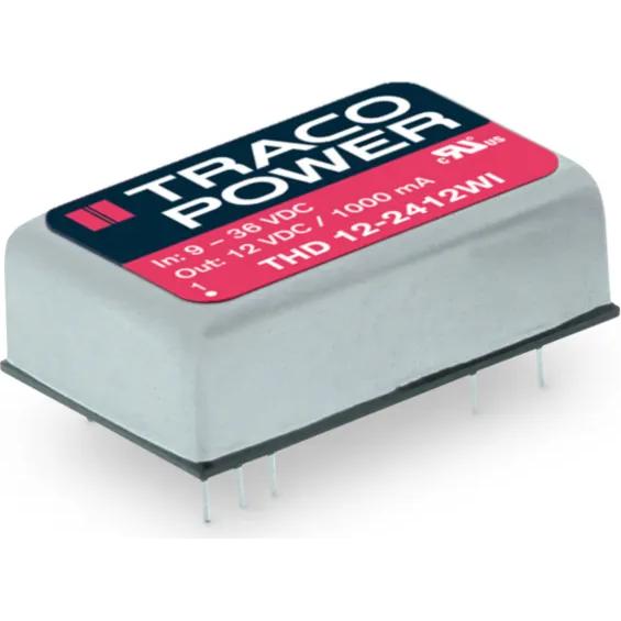 TRACO Electronic AG-THD 12-2410WI Convertisseur CC en CC et module de régulateur de commutation Module DC-DC 24VIN 1-OUT 3.3V 3.5A 12W 9-Pin DIP Module