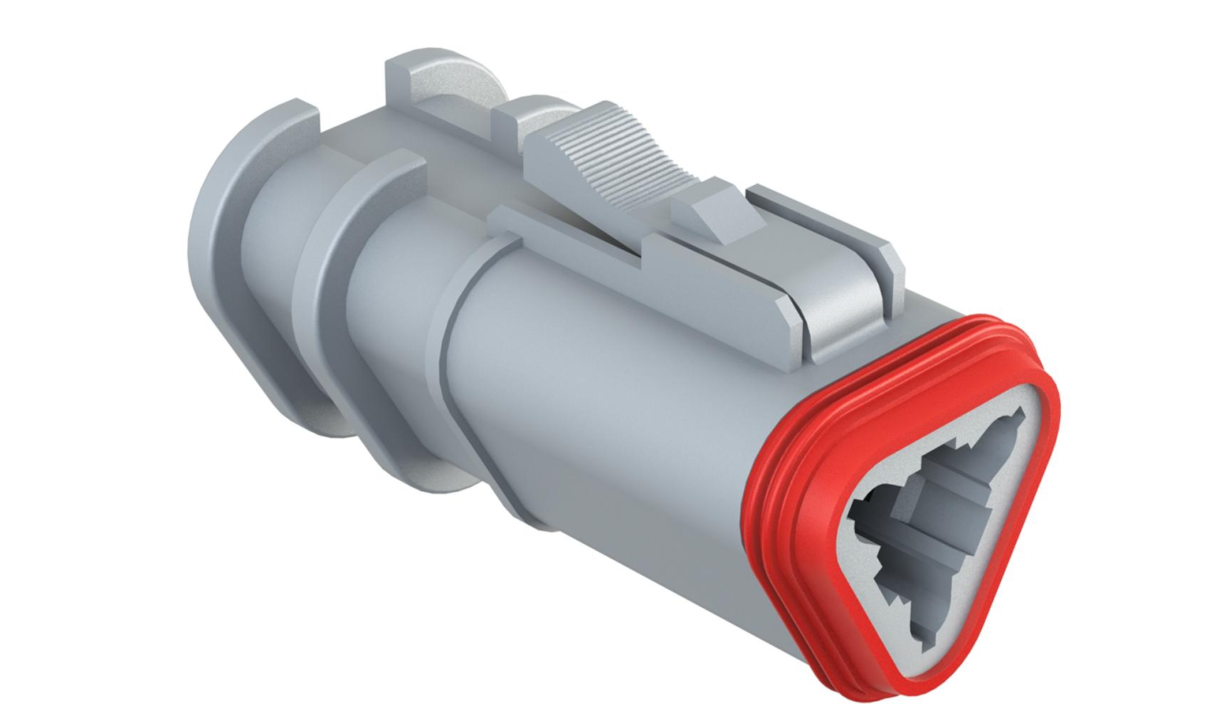 Amphenol-AT06-3S-OMGRY Einzeladersteckverbinder, Gehäuse Conn Housing PL 3 POS Crimp ST Cable Mount Gray
