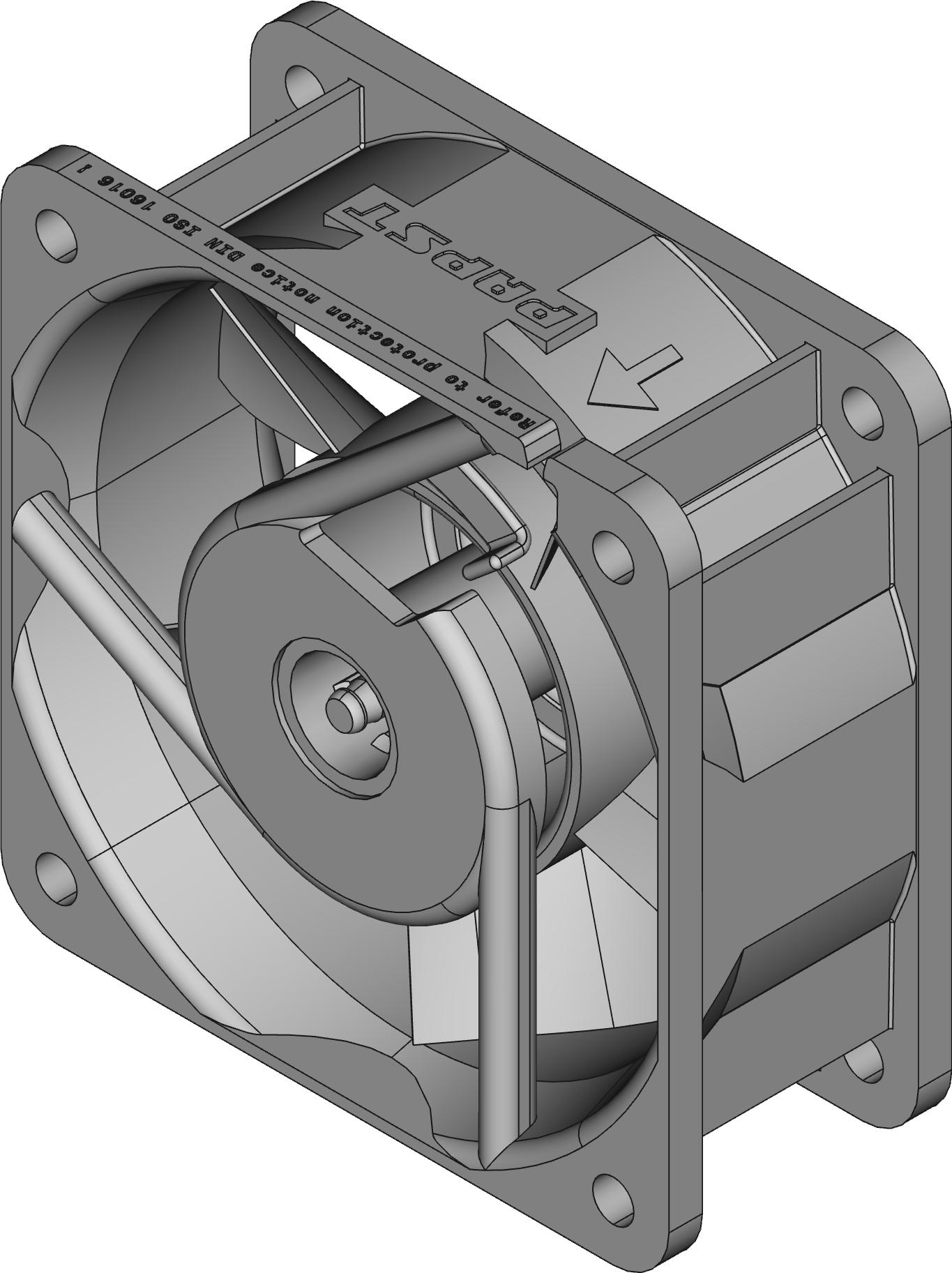 ebm-papst-618NN 排风机和风扇 DC Fan Axial Ball Bearing 48V 36V to 56V 23.54CFM 35dB 60 X 60 X 25.4mm