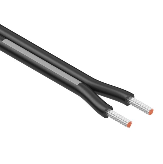 Tensility International-30-00793 Kabel, Mehrleiter Multi-Conductor Cable 2Conductors 18AWG 4.7mm 300V Black Polyvinyl Chloride