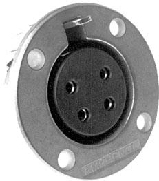 Amphenol-EP-4-13P Connector Audio and Video Conn High Power F 4 POS Solder Cup ST Panel Mount 4 Terminal 1 Port